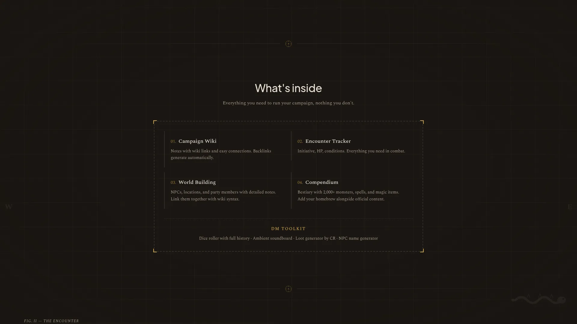 Loresmith landing page features