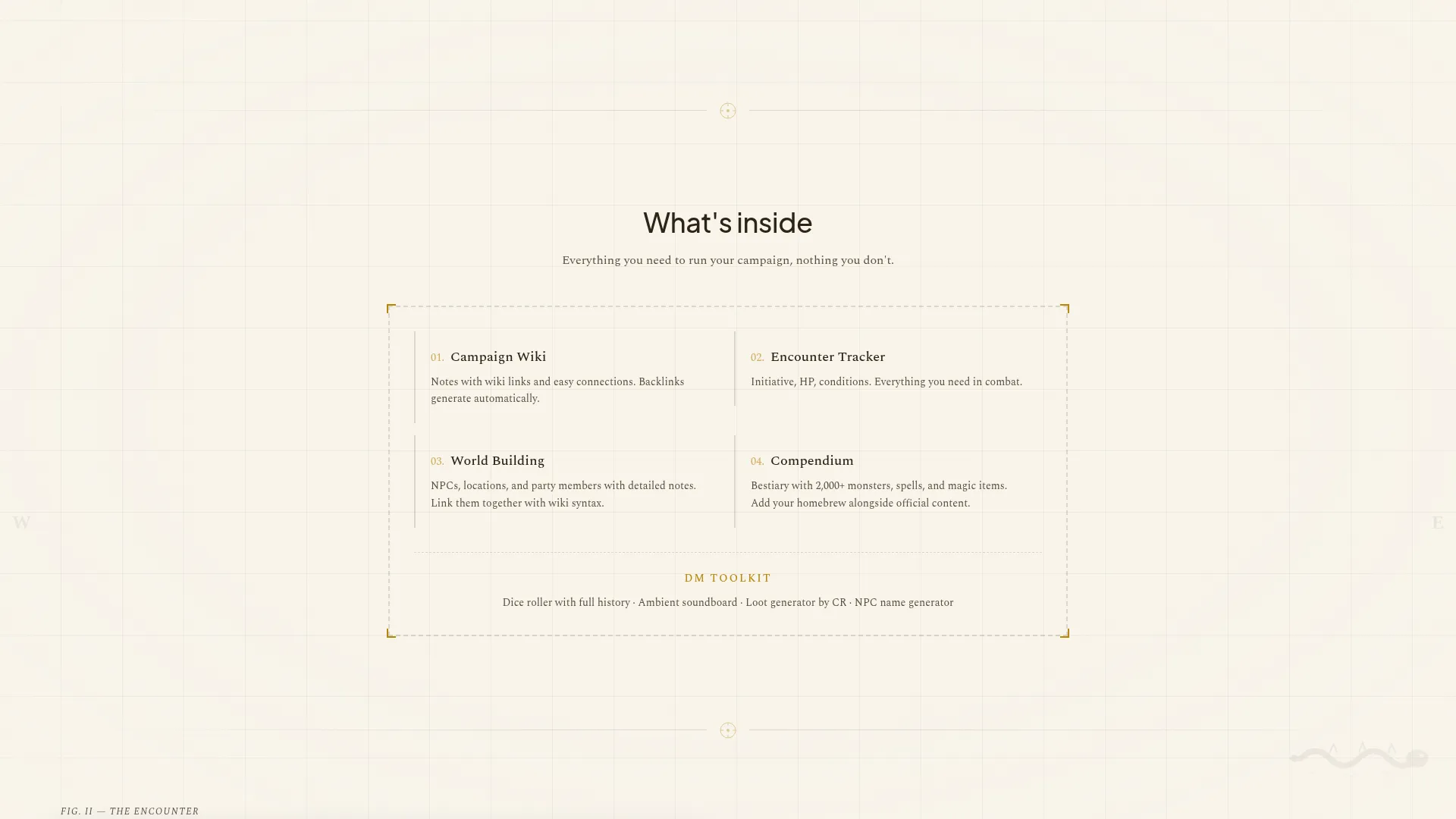 Loresmith landing page features